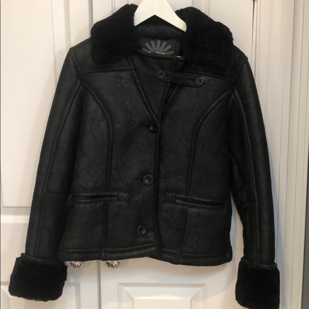 UGG Shearling crop fit coat